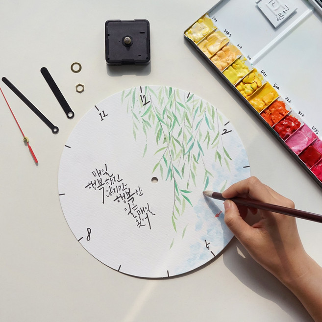 벽시계 만들기 재료 캘리그라피 반제품, 작은화분A, 1개
