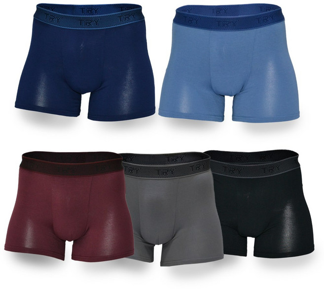 트라이 남성용 레이온 심플 단색 드로즈 팬티 5매세트 TMDRTF1