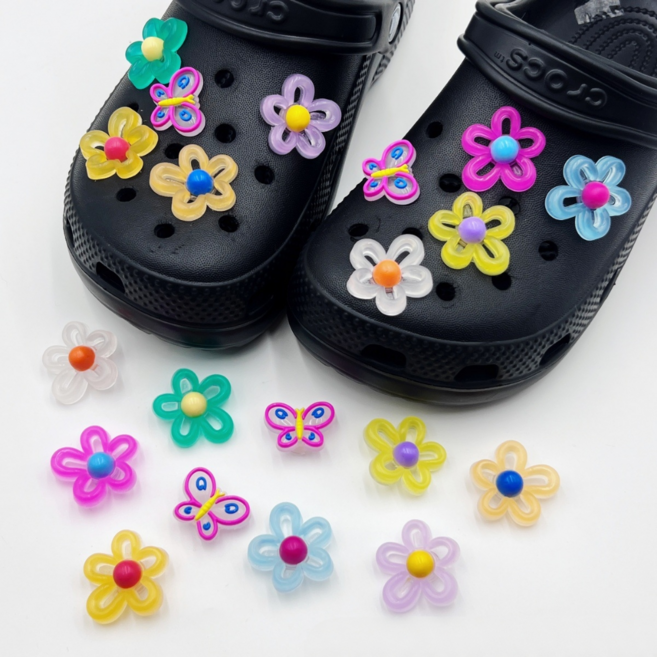 띵룸 신발 꾸미기 플라워 파츠 세트 3종