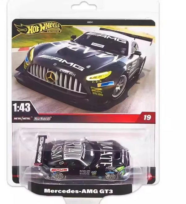 2025 핫휠 프리미엄 1:43 다이캐스트 자동차 모델 메르세데스-AMG GT3 문화 차량 합금 수집용 장난감 남자, 01 Mercedes-AMG GT3