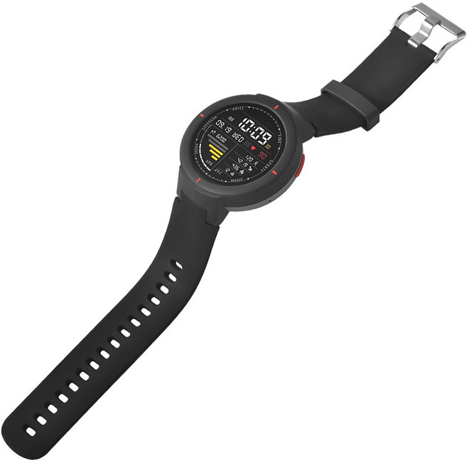 HUAMI AMAZFIT VERGE LITE용 교체 실리콘 밴드 스트랩, Black