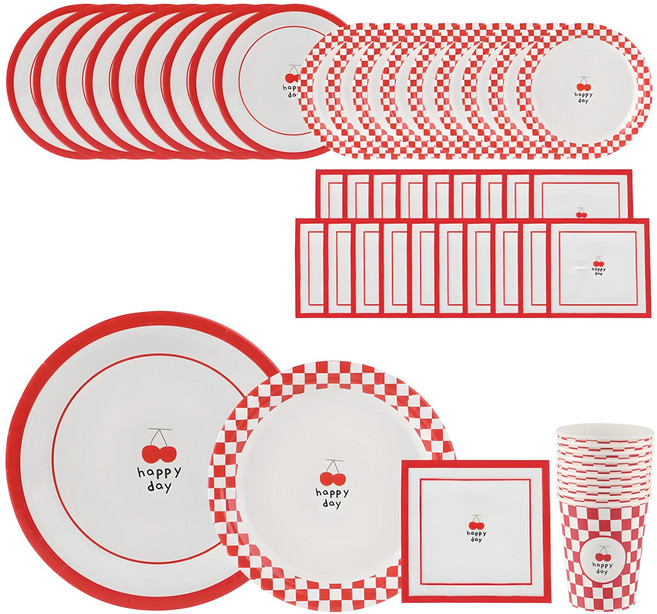 이와이엔스토리 코코 해피 체리 파티 테이블 25p 세트, 2세트