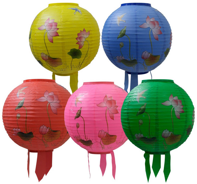 선우몰 연화도 만월등 5색세트 연등 인등 불교용품 부처님오신날, 단품, 1개
