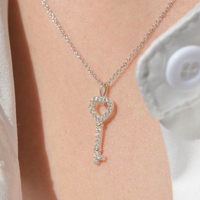 반지소 하람 925실버 여성 순은 하트 열쇠 행운 목걸이