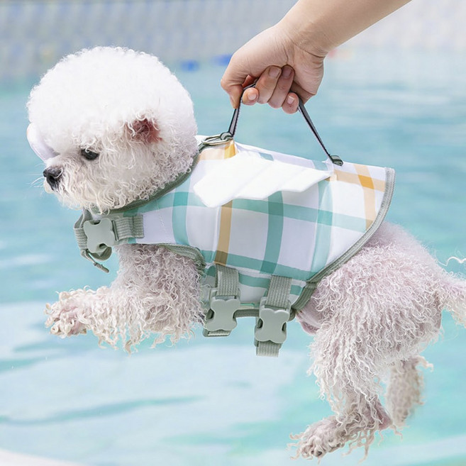 강아지구명조끼 애견 수영복 탈부착 턱받침, 1개