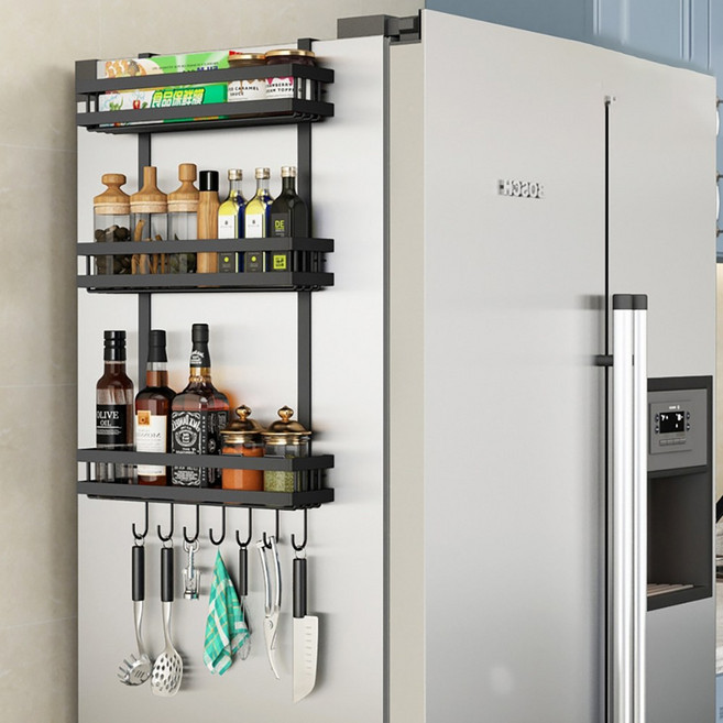 걸어서 더 튼튼한 냉장고선반 냉장고옆 주방걸이 선반 양념정리대 영양제정리, 1개