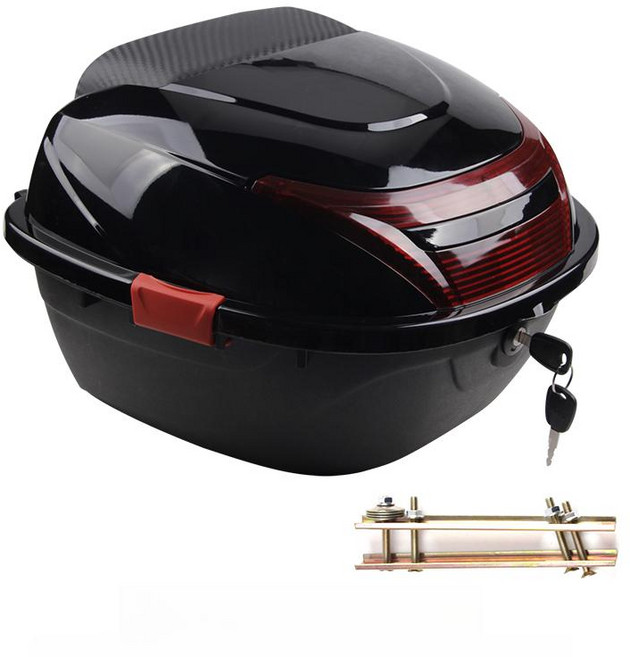 오토바이 탑박스 45L 배달용 스쿠터 테일박스 방수, 확대형 글로시블랙, 대형