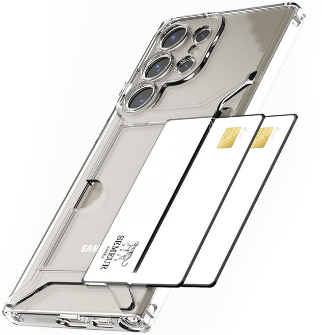 스메르 글로시 듀얼 카드수납 클리어젤리 휴대폰 케이스