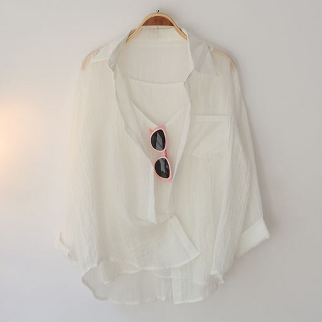 스카이코코 여성 여름세트 긴팔 린넨 남방 민소매 벨리 셔츠 나시 세트