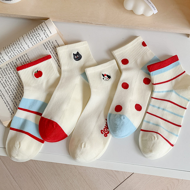 와이와이 여성 양말 5종 세트 WZ436