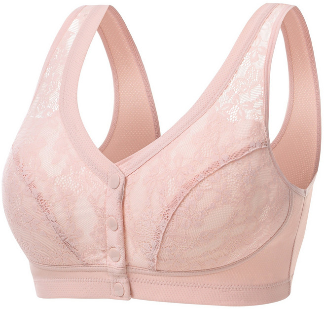 여성 레이스 앞후크 노와이어 브라 빅사이즈 앞단추 브라