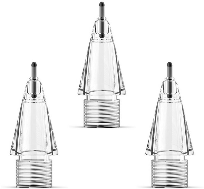 서플라이코 애플펜슬 전용 S펜촉 무소음 펜촉, 3개입, 2B(클리어)