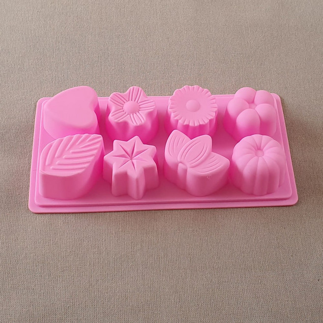 나뭇잎와 8구 화과자실리콘몰드, 1개