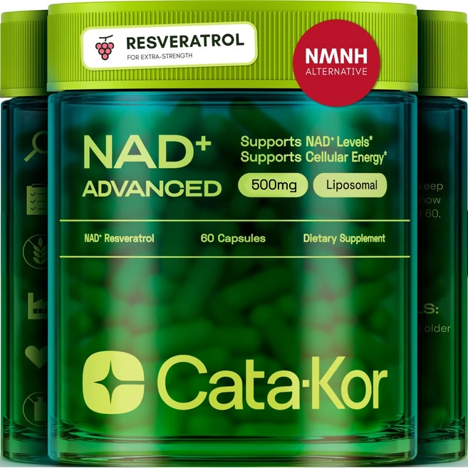 카타코르 리포좀 NAD+ 레스베라트롤 500mg 고순도 NAD 보충제 NMNH대체제, 1개 - 쿠팡