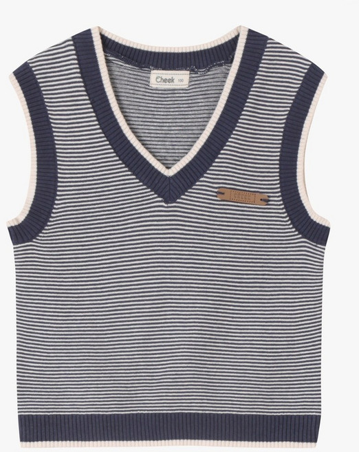 치크 산본점**25봄신상 한시적 50%**아무옷에나 잘어울리는**조직감이 예쁜 스웨터 조끼CKVK2511B