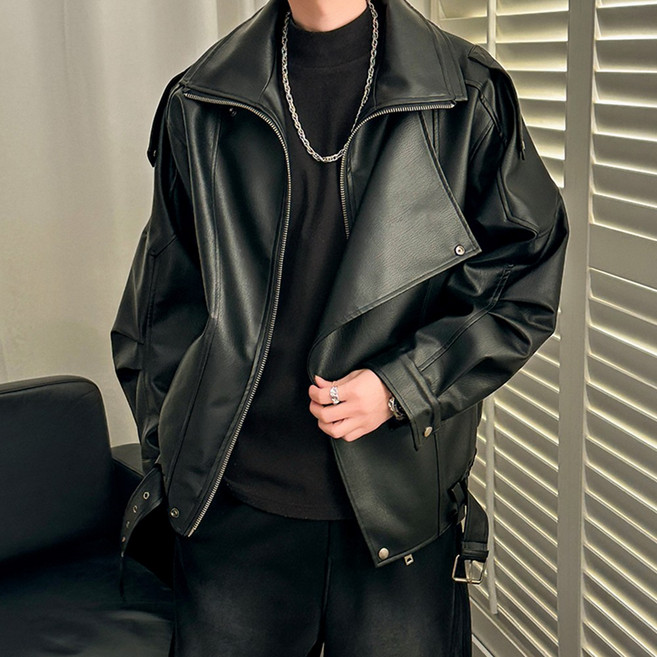 메이리앤 남여공용 가죽자켓 하이퀄리티 오버핏 빅사이즈 라이더 레더 자켓