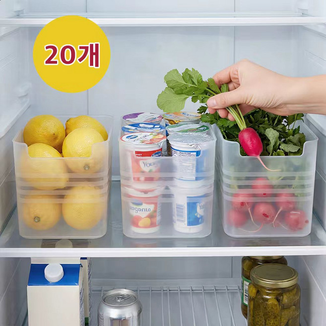 다용도 냉장고 식재료 야채 과일 보관 정리함, 투명, 20개