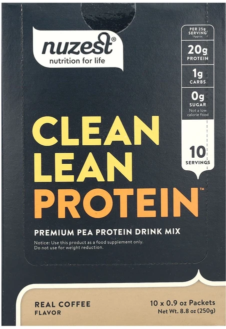 새해 건강을 선물하세요 Nuzest 클린 린 프로틴 프리미엄 완두콩 단백질 드링크 믹스 리얼 커피 10팩 개당 25g(0.9oz) 특별관리진행, Nuzest클린린프로틴프리미엄완두콩단백질드링크믹스리얼커, 250g - 쿠팡