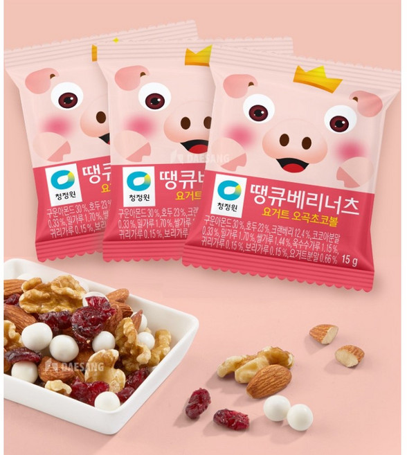 청정원 땡큐베리너츠 요거트 오곡초코볼, 15g, 30개