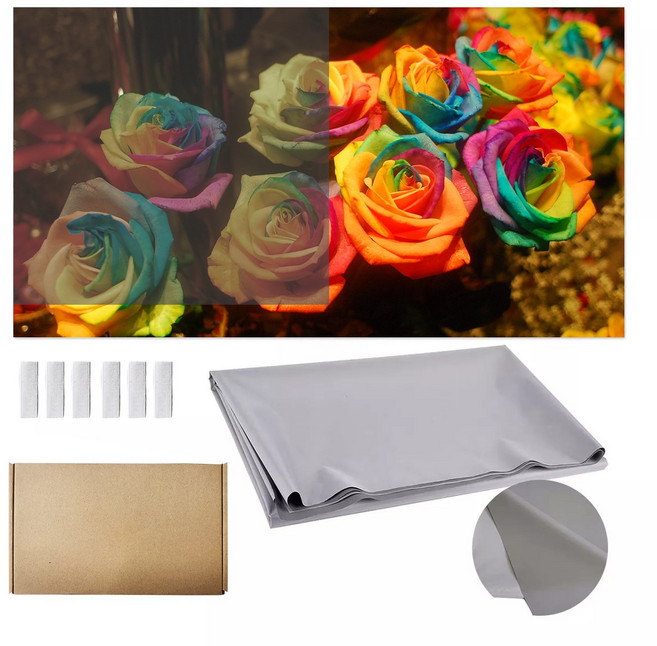 VEIDADZ 4K ALR 회색 금속성 빔프로젝터 스크린 휴대용, 60형, 16:9, 검정색 테두리 없음