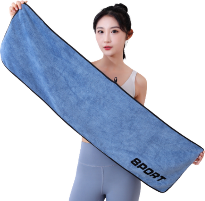 [더루시] 다용도 극세사 수건 타월 가운 스포츠타월 수건 3종 세트 TSP1554 30 x 110 cm, 블루, 2개