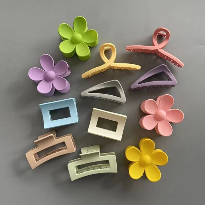 워더미 비비드 무광 플라워 꼬임 데일리 올림머리 집게핀 Z345