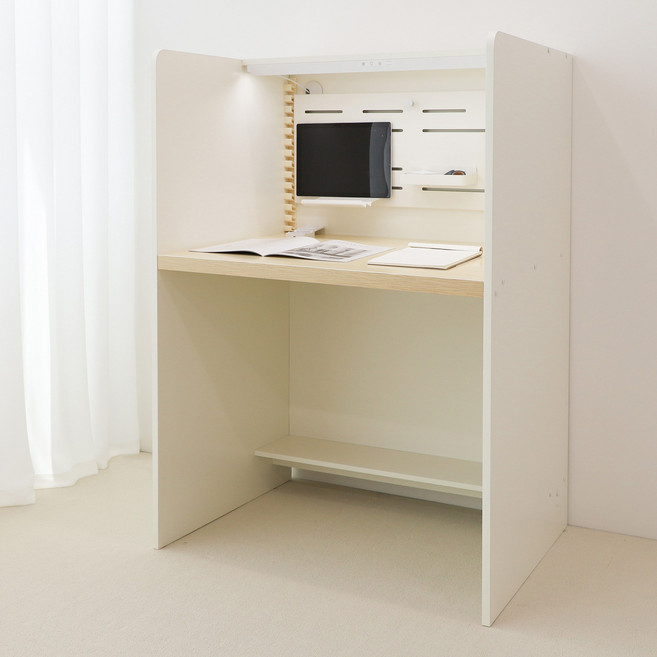 피타 1인독서실책상 기본형 812 크림화이트, 토노 감성컨트롤 LED 화이트, 스마트패널 + 독서용책독서대, 선택안함