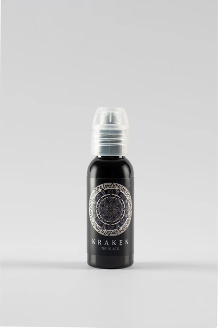 크라켄 타투잉크 1oz ( KRAKEN TATTOO INK ) (문신용품재료 문신잉크 컬러잉크 블랙잉크 타투색소), 1개, THE BLACK (더블랙) - 쿠팡