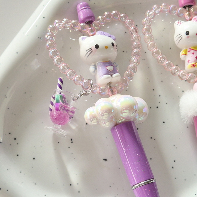 캐릭터 비즈 볼펜 꾸미기 DIY 학생 사무용 동대문 볼꾸 재료, 1개, 달콤보라냥이
