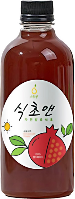 스윗쿡 식초앤 천연 자연 발효 석류식초 수제100%, 1개, 500ml