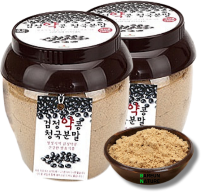 국산 청국장 가루 100% 약콩 분말 쥐눈이콩 검정약콩 발효 청국장균 쥐눈이콩낫또 콩가루 블랙푸드 효능 추천, 500g, 2개
