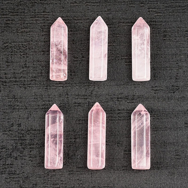 念念不忘 NIAN NIAN BU WANG 天然晶石高單尖水晶柱 3CM能量擺件 多款可選, 0.8x3CM高單尖柱:粉水晶/個