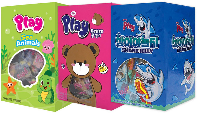 플레이 젤리 베어 700g+씨애니멀 700g+상어 450g, 1.85kg, 1개