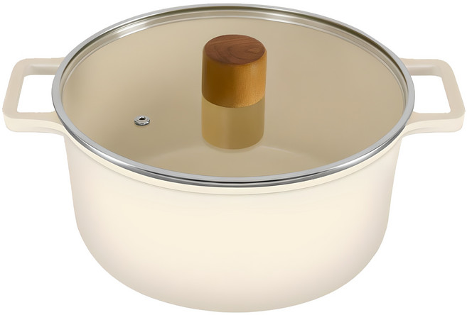 오슬로 인덕션 크리엠 IH 세라믹 양수 냄비, 20cm, 혼합색상, 1개