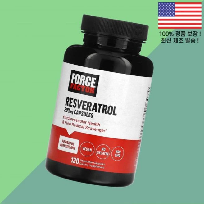포스 팩터 레스베라트롤 라스베라트롤 레스베라톨 레즈베라트롤 200mg 식물성 베지캡슐 120정 Force Factor Resveratrol 120 Vegetable Capsul, 포스 팩터 레스베라트롤 라스베라트롤 레스베라톨 레즈베라 - 쿠팡