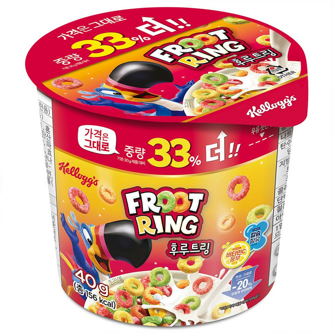 후루트링 컵 시리얼, 40g, 3개