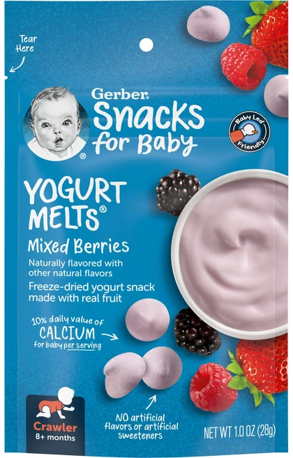 Gerber Graduates Yogurt Melts 8개월 이상 혼합 베리 28g(1.0oz), GerberGraduatesYogurtMelts8개월이, 28g, 1개 - 쿠팡