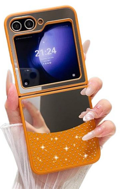 갤럭시z플립 7fe 6 5 4 3 심플 컬러 반짝이 큐빅 데코덴 글리터 미러 거울 디자인 젤하드 지플립 제트플립 핸드폰 케이스