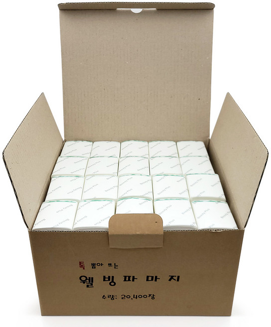뷰티플러스 웰빙파마지 (케이스용) 1박스 대용량 파지 미용실, 1개, 20400장