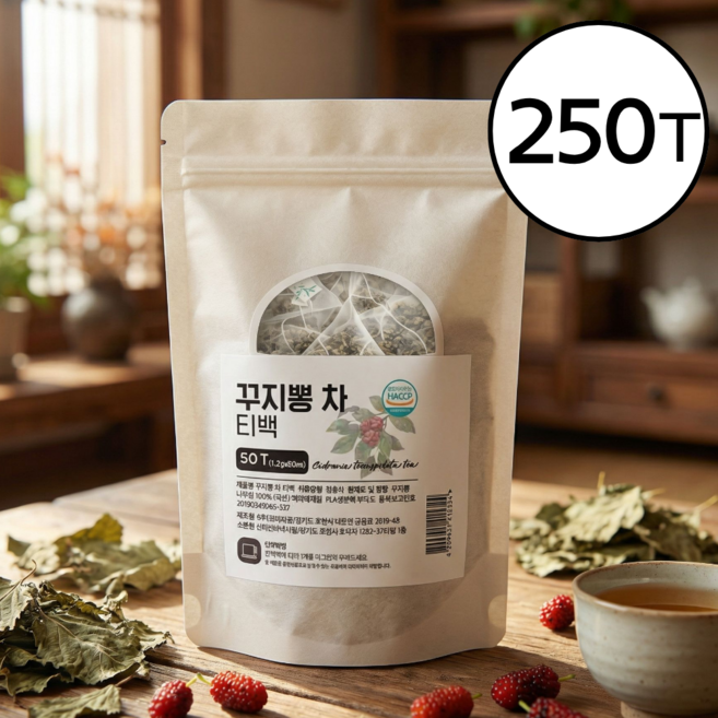 국산 꾸지뽕 차 티백 꾸지뽕잎차 구지뽕 나무 말린 구찌뽕 잎 꾸찌뽕 식약처 HACCP인증, 5개, 50개입, 60g