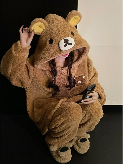 리락쿠마 잠옷 파자마 수면잠옷 극세사 파티 홈웨어 KNB2367767