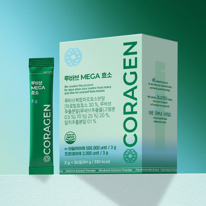 코라젠 루바브MEGA효소, 1박스, 90g