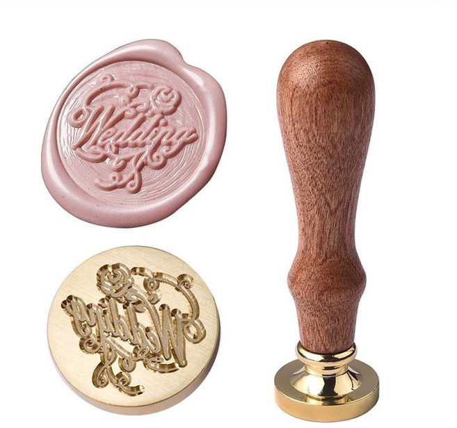 실링 세트 인감 구리 머리 Curlicue 빈티지 로즈 DIY Scrapbooking 씰링 스탬프 초대장 봉투 선물, 1430590