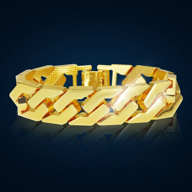 18k특수압축도금 팔찌 헤비육각체인