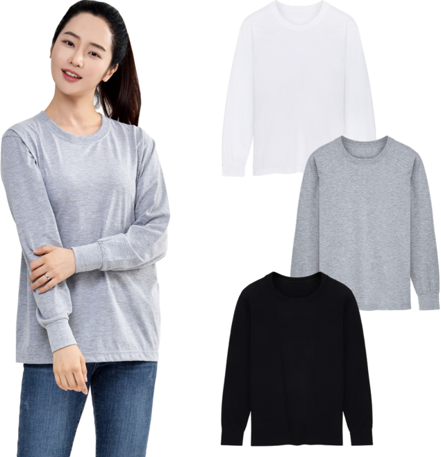 완티 30수 라운드 긴팔 시보리 면티