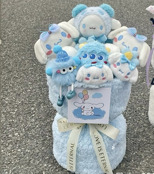 My Melody 絨毛玩偶花束, 1件, 公主風大耳狗+禮物袋