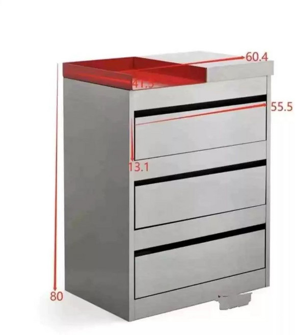 스테인레스 미용 츄레이 미용실 가위 트레이 보관 카트 정리대, 새로운 3층 캐비닛 실버