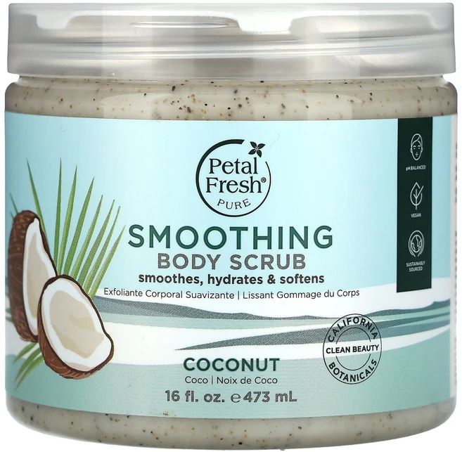 페탈 프레쉬 퓨어 스무딩 바디 스크럽 코코넛 향 473ml (16oz) PFH-42301 - 쿠팡