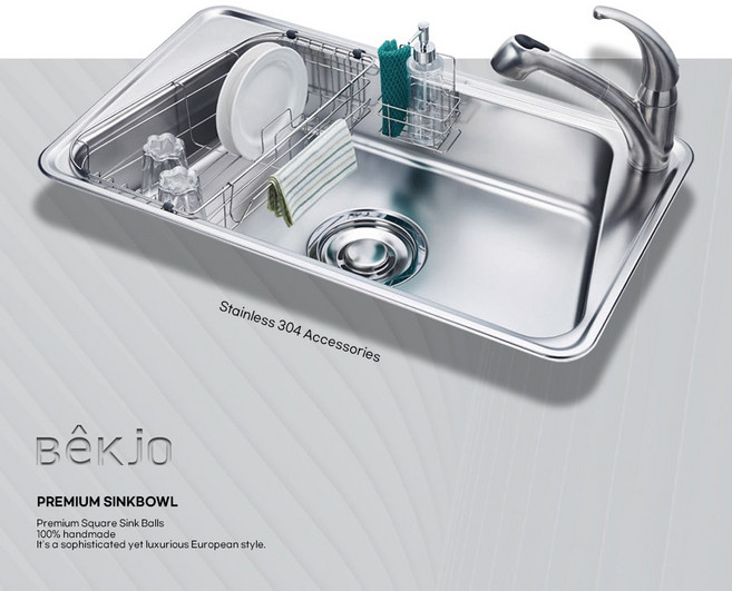 백조 씽크 EDGE870 백조 엣지 싱크볼 사각 씽크볼 배수구포함 언더, 볼+악세사리+배수구, 1개