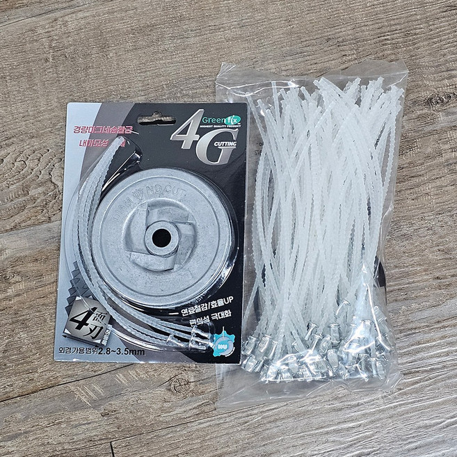 예초기날 나일론줄 나일론커터 예초기안전날 간편한 줄교체 특수 경량마그네슘합금소재 끈 100개 포함, 1개